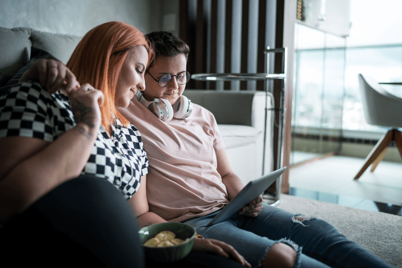 couple on tablet